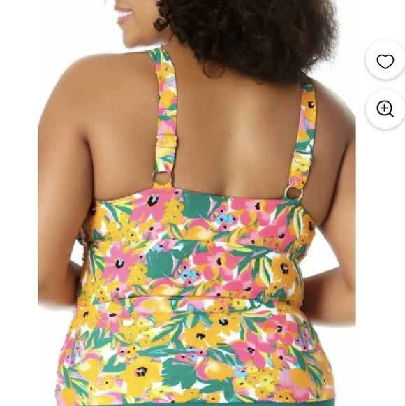 Anne Cole Women's Underwire Twist Tankini Top Swimsuit Yellow Size 16W - Picture 8 of 12